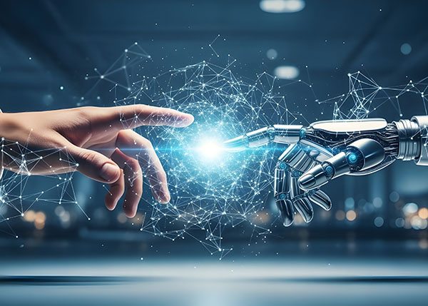 A powerful and conceptual image showing a human hand in a busine